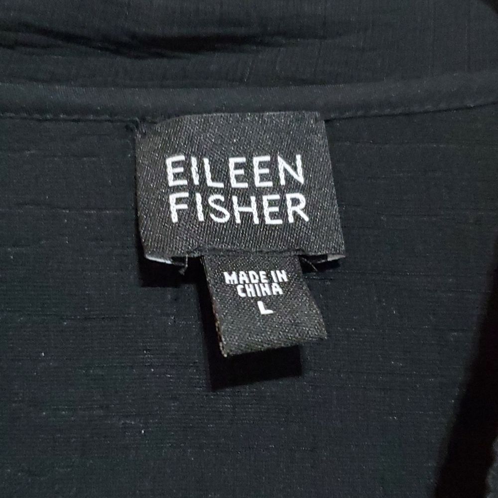 EILEEN FISHER Black Open Front Jacket - Size Large‎ - Picture 6 of 7